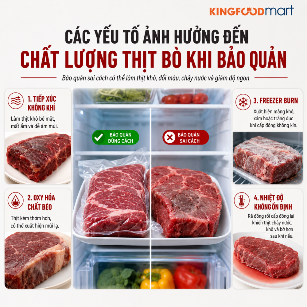 Cách bảo quản thịt bò