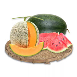 Combo dưa hấu ruột đỏ 2.5KG + dưa lưới vỏ xanh ruột cam 1.6KG (1 Combo)