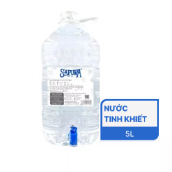Nước uống tinh khiết Sapuwa chai có vòi 5L (1 Chai)