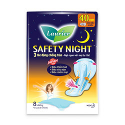 Băng vệ sinh Safety Night ban đêm 40cm Laurier gói 8 miếng