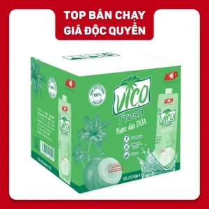 Thùng 12 hộp nước dừa dứa Vico Fresh 1l