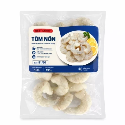 Tôm thẻ nõn size 51-60 Tôn Phúc Nhiên gói 150g