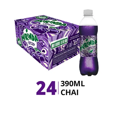 Thùng 24 chai nước ngọt Mirinda vị soda kem việt quất 390ml