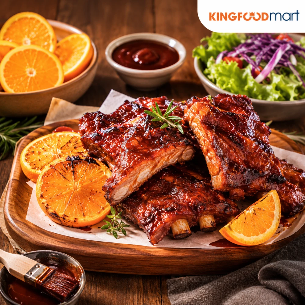 Sườn Non Nướng Sốt BBQ Cam Vàng