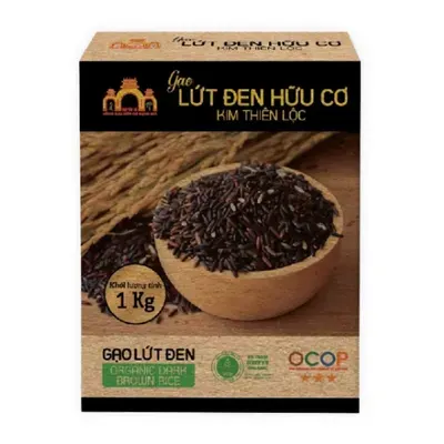 Gạo lứt đen hữu cơ Kim Thiên Lộc hộp 1kg
