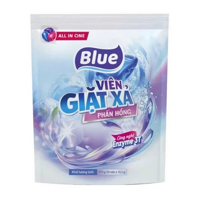 Viên giặt xả phấn hồng Blue túi 30 viên