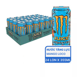 Thùng nước tăng lực Mango Loco Monster 355ml (24 Lon)