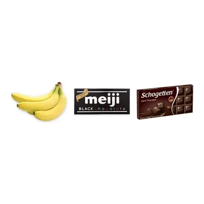Combo Chuối già giống Nam Mỹ + Socola đen Meiji + Socola đen Schogetten thanh