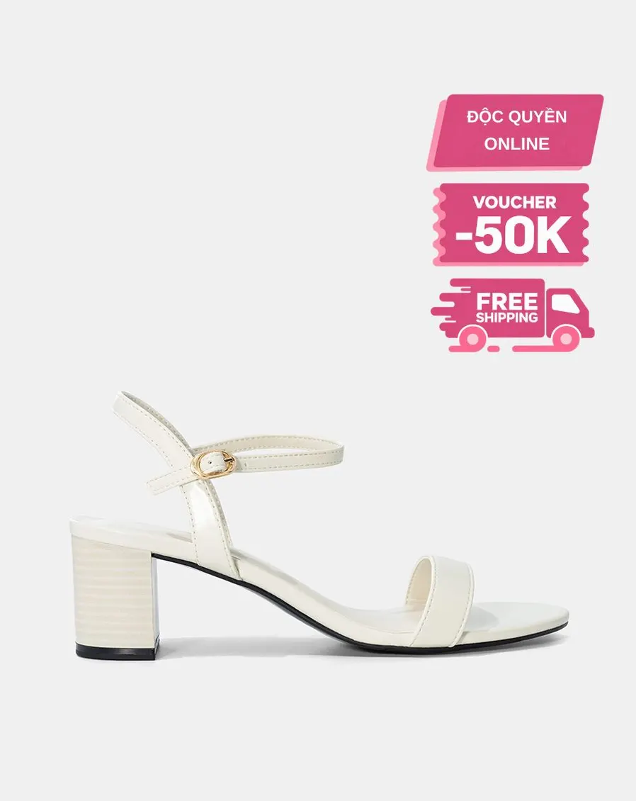 Giày Sandal Quai Ngang Phối Gót Sơn Lăn