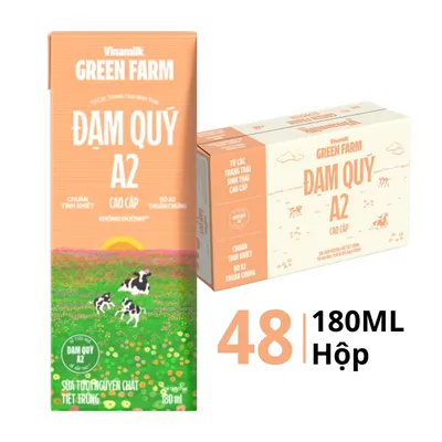 Thùng 48 hộp sữa tươi tiệt trùng Vinamilk Green Farm A2 180ml