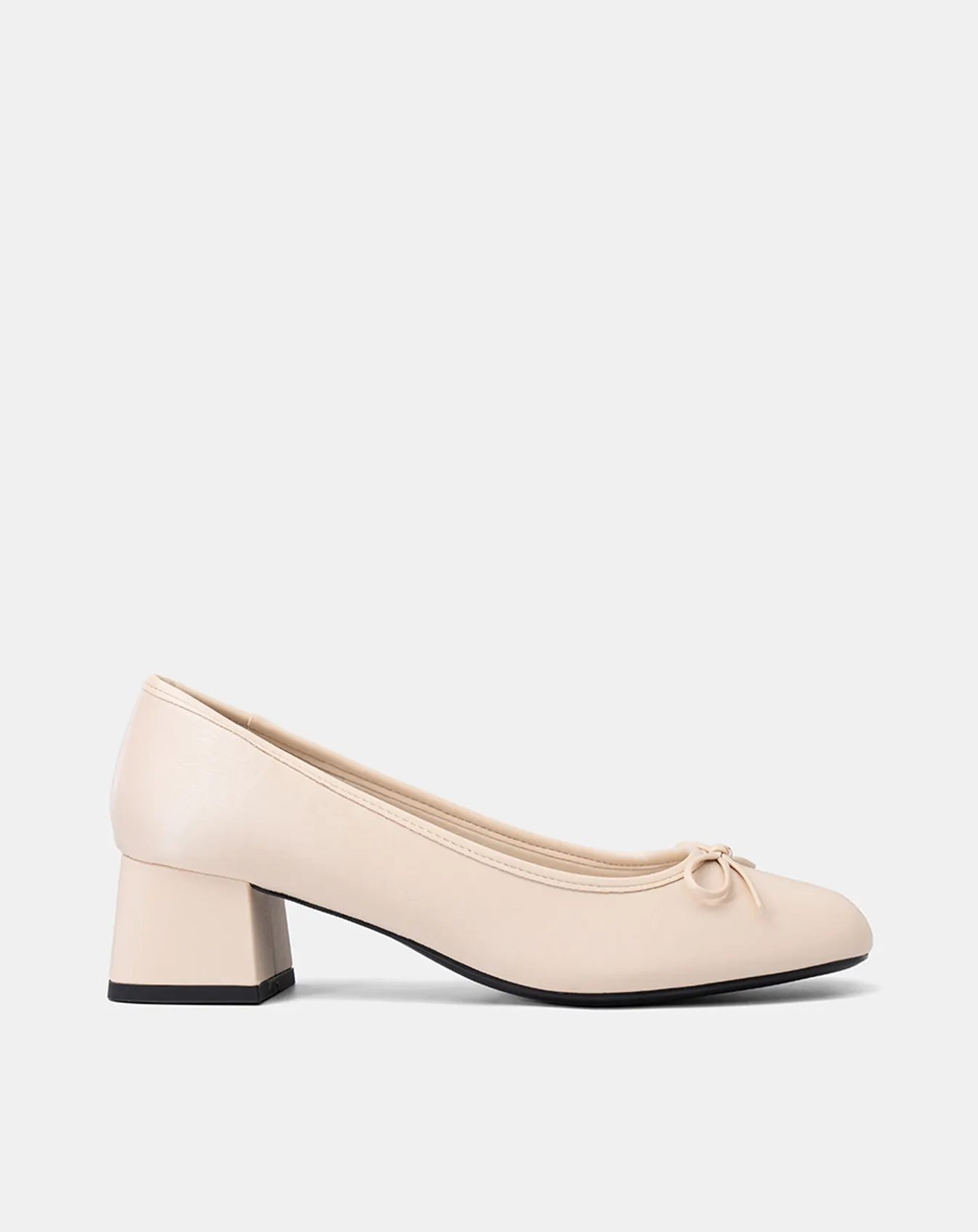 Giày Cao Gót Pumps Gót Vuông Phối Nơ - Image 2