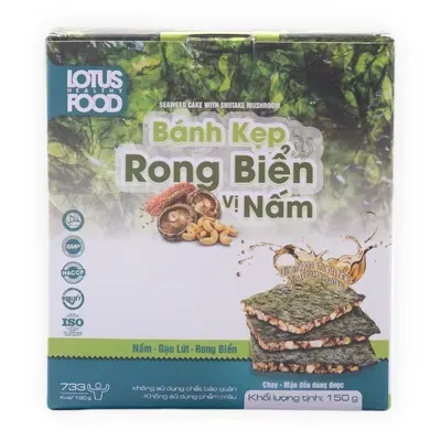 Bánh kẹp rong biển vị nấm Lotus Healthy Food hộp 150g