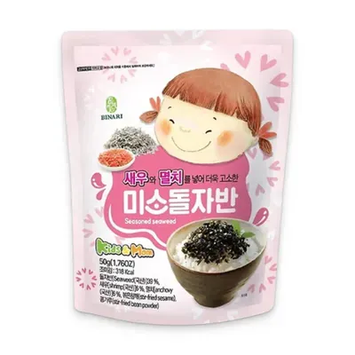 Rong biển rắc cơm Binari tôm và cá cơm gói 50g