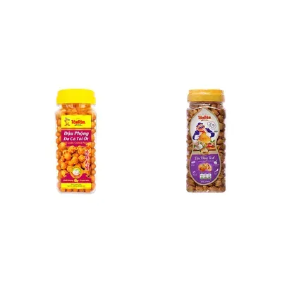 Combo Đậu phộng da cá tỏi ớt Tân Tân hộp 240gr + Đậu phộng vị tỏi ớt Tân Tân hộp 260g