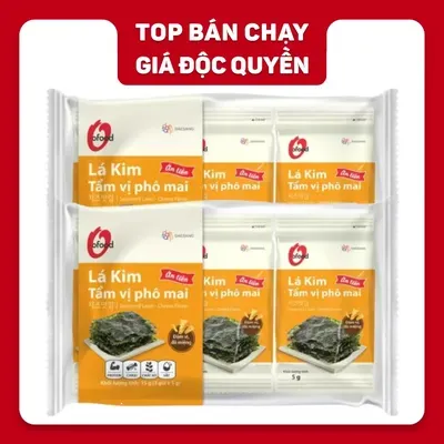 Combo 2 lốc 3 gói rong biển ăn liền O'Food tẩm vị phô mai 5g