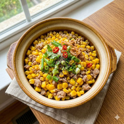 Bắp Xào Thịt Băm Đậm Đà, ‘Ăn Chơi’ Sáng Đêm Đều Tuyệt