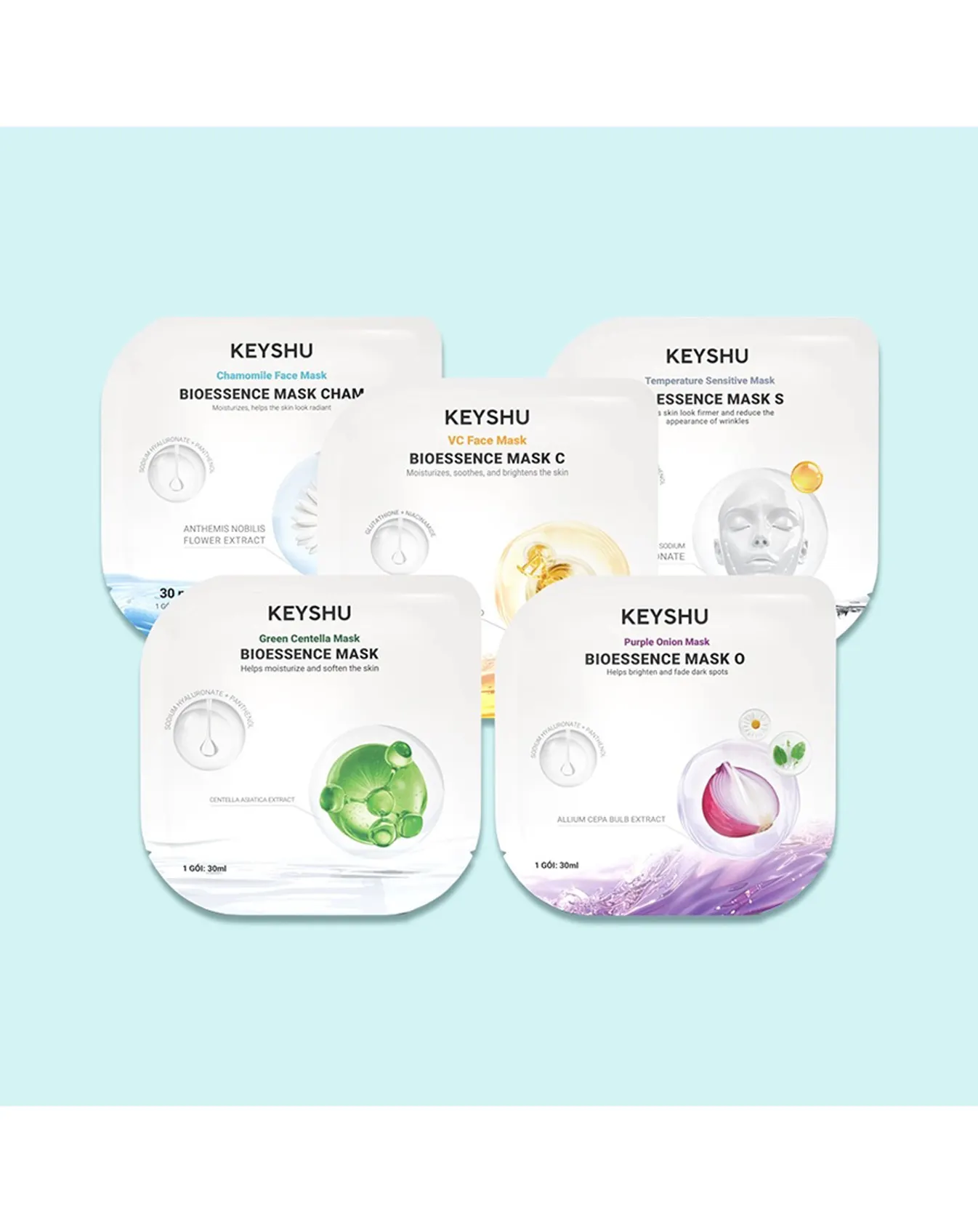 Mặt Nạ Keyshu Vitamin C Bioessence Mask C Botanic Fiber 30ml - Image 3