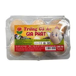 Trứng gà ác 32g ± 2g Gia Phát hộp 6 quả 192g (1 Hộp)