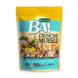 Ngũ cốc muesli 5 loại trái cây nhiệt đới và mật ong Bakalland gói 300g