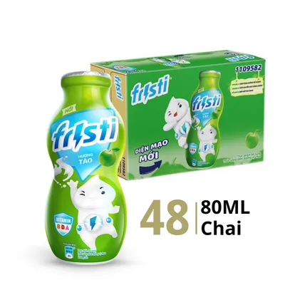 Thùng 48 chai sữa tiệt trùng Fristi Lab Dutch Lady vị táo 80ml