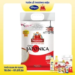 Gạo Nhật Japonica Neptune túi 5kg