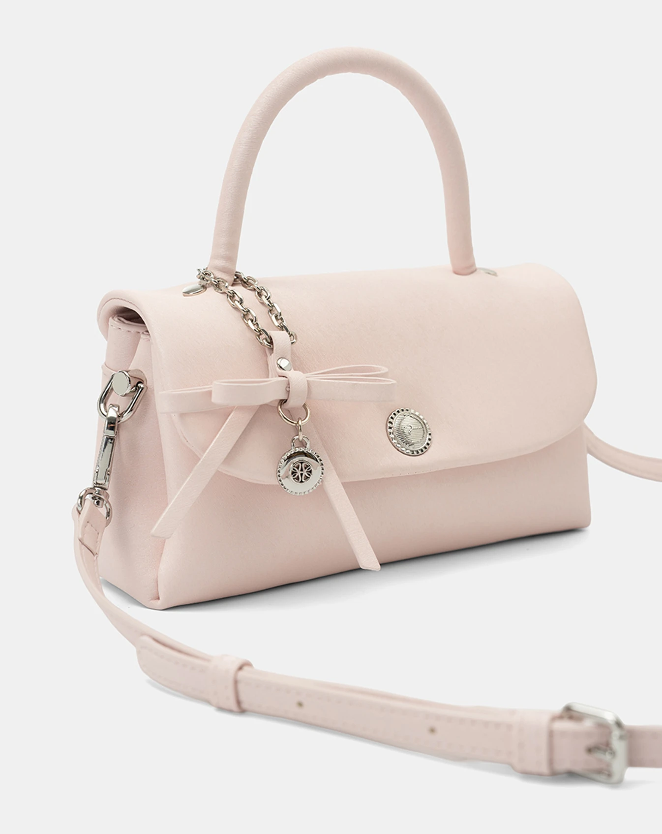 Túi Xách Nhỏ Top Handle Phối Charm Nơ - Image 2