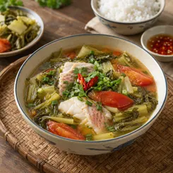 Công thức canh cá diêu hồng cải chua thanh mát đổi vị bữa cơm nhà