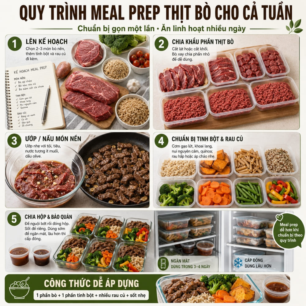 Meal prep thịt bò là gì