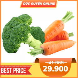 Combo Cà rốt Đà Lạt VietGap phần 300g & Bông Cải Xanh Đà Lạt Vietgap 320g