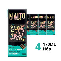 Lốc sữa lúa mạch hương socola bạc hà có thạch Lof Malto hộp 170ml (4 Hộp)