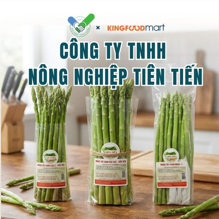 Công ty TNHH Nông Nghiệp Tiên Tiến: Măng tây xanh VietGAP trong nhóm Tick Xanh Kingfoodmart