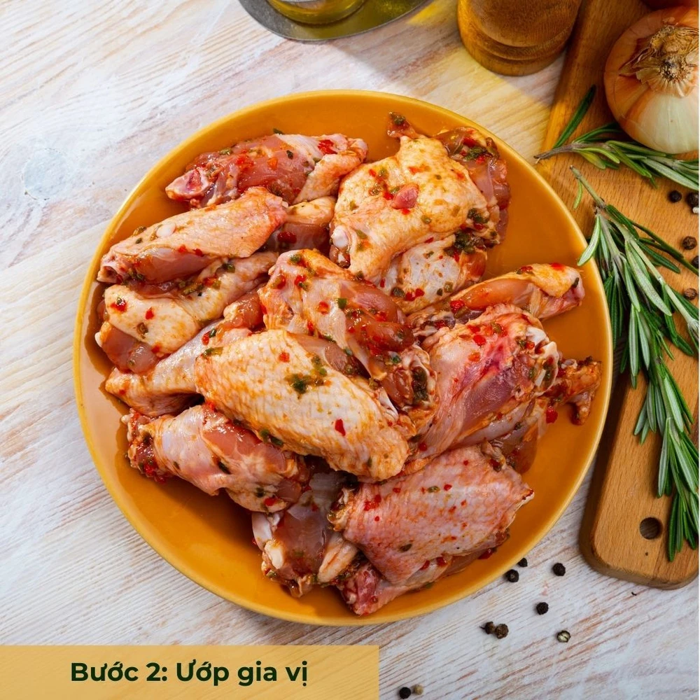 bước 2 ướp thịt gà