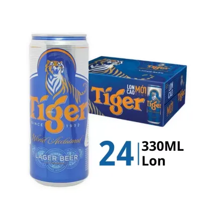Thùng 24 lon bia Tiger nâu Sleek 5% 330ml