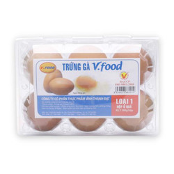 Trứng gà loại 1 Vfoods hộp 6 quả 60g±2g