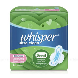 Băng vệ sinh siêu mỏng có cánh 24cm Whisper gói 18 miếng (1 Gói)