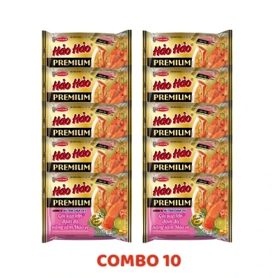 Combo 10 gói mì ăn liền hảo hảo Premium tôm chua cay Acecook 88g