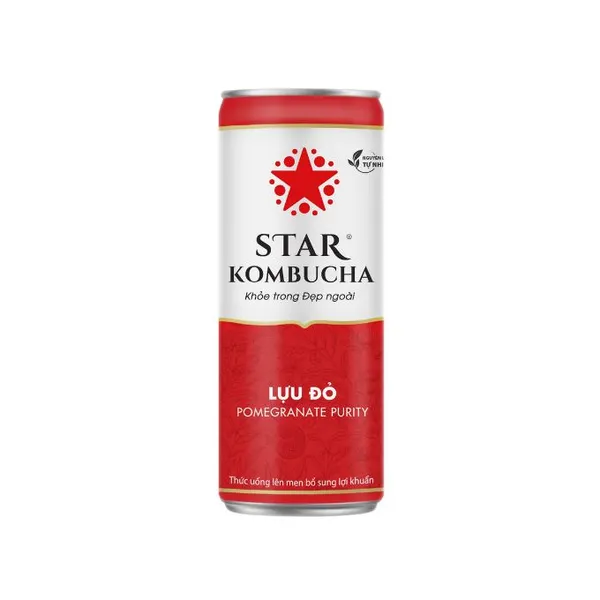 Trà lên men Star Kombucha vị lựu đỏ lon 250ml