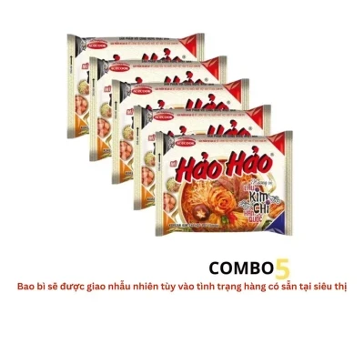 Combo 5 gói mì Hảo Hảo hương vị lẩu kim chi Hàn Quốc Acecook 75g