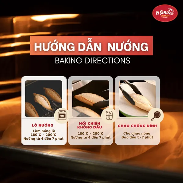 Bánh mì tươi đông lạnh O'Smiles gói 350g