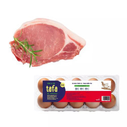 Combo 500g cốt lết heo và 10 quả trứng gà