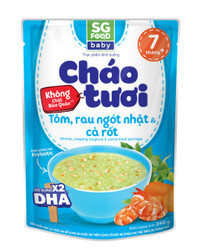 Cháo tươi baby tôm rau ngót Nhật cà rốt SG Food gói 240g (1 Gói)