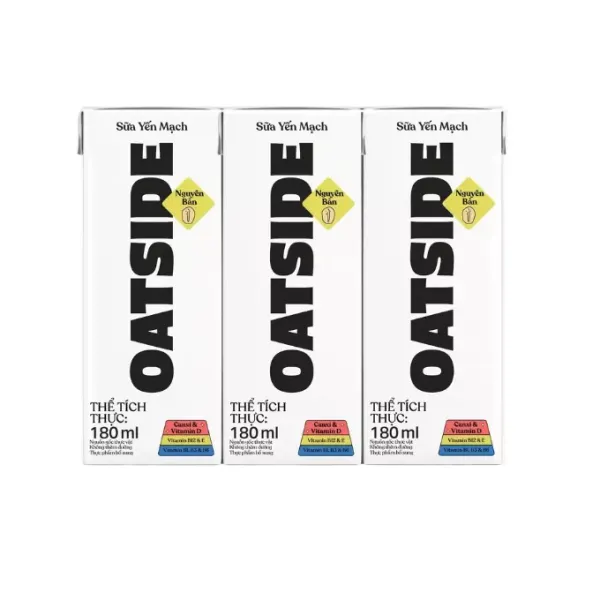 Lốc 3 hộp sữa yến mạch Oatside vị nguyên bản 180ml