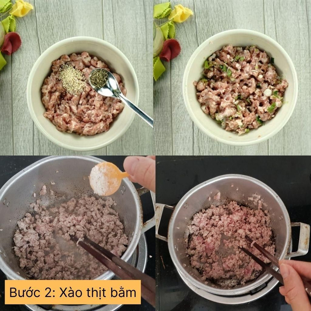xào thịt bằm