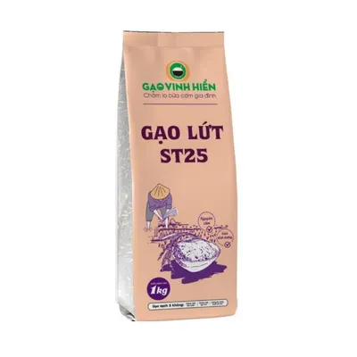 Gạo lứt thơm ST25 Vinh Hiển túi 1kg