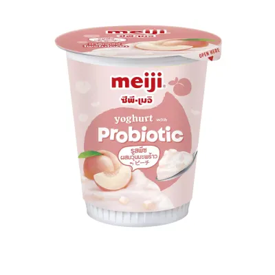 Sữa chua thạch dừa vị đào Meiji hộp 135g