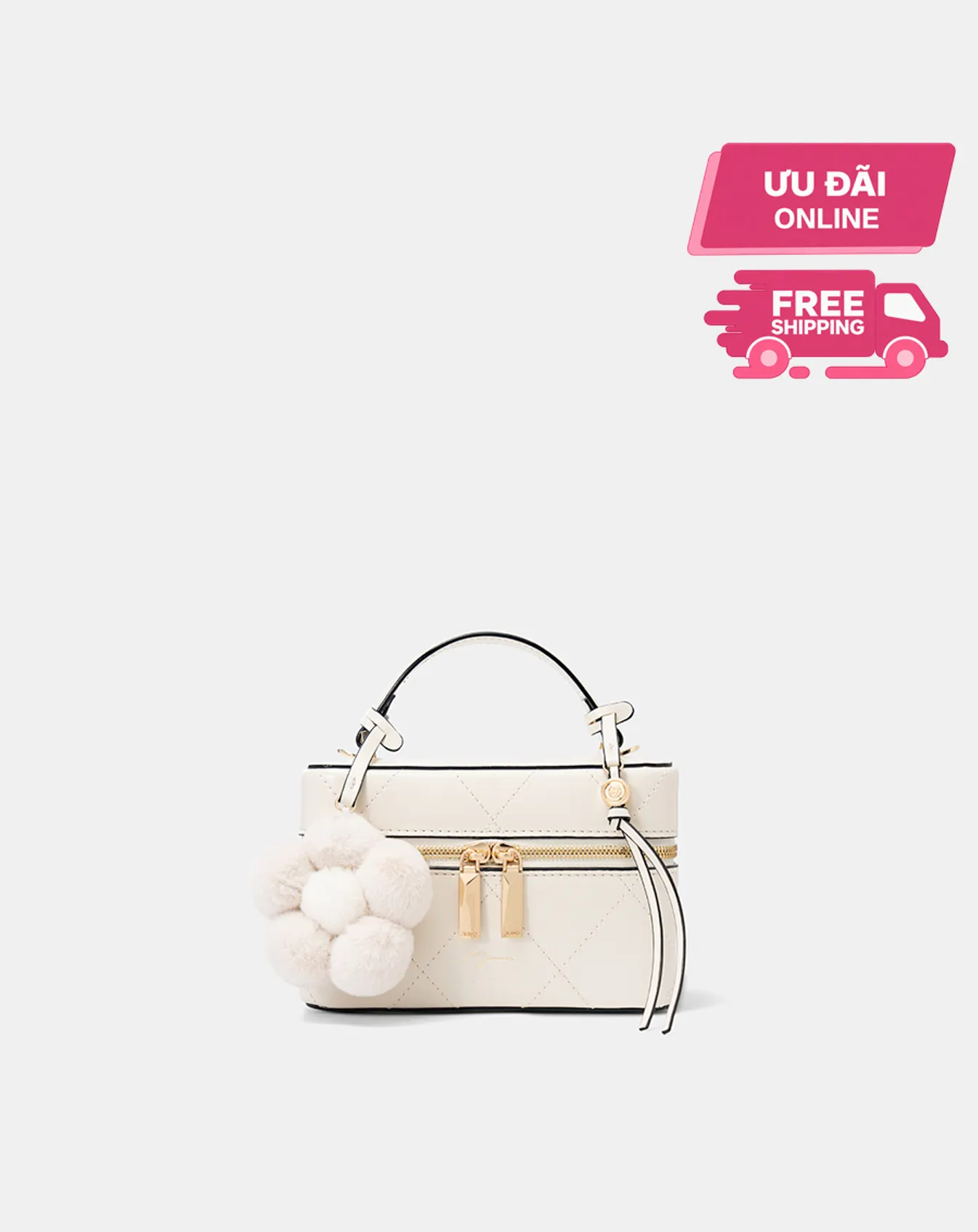 Túi Xách Nhỏ Vanity Case Phối Charm Hoa - Image 1