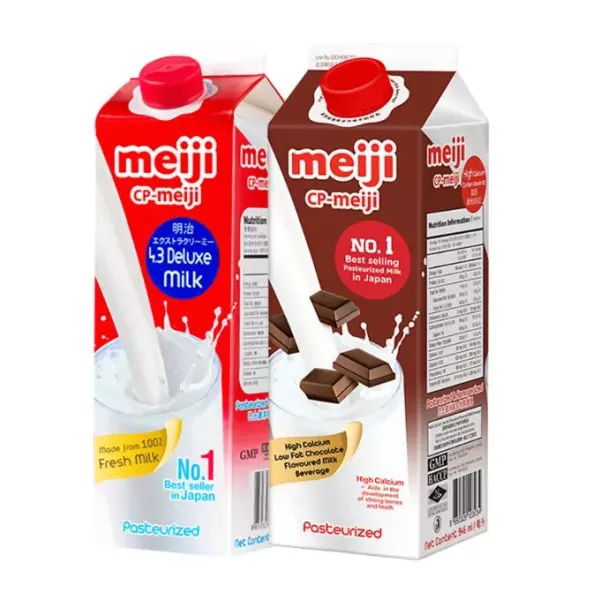Combo 2 hộp sữa thanh trùng Meiji 4.3% và sữa thanh trùng socola Meiji