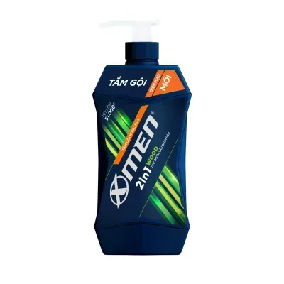 Tắm gội 2 in 1 wood X-men chai 650g