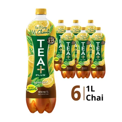 Lốc 6 chai trà oolong Oolong Tea+ vị chanh 1l