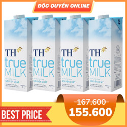 Combo sữa tươi tiệt trùng nguyên chất TH True Milk 1000ml (4 Hộp)
